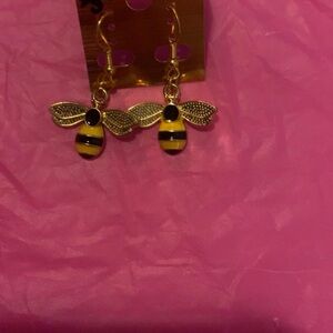 Handmade bumble bee earrings